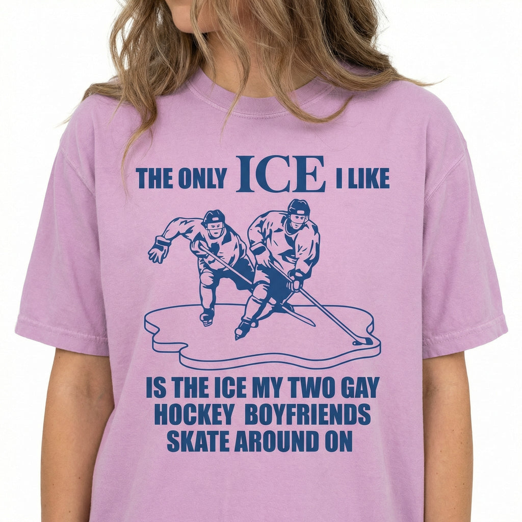 Funny Hockey Romance T-Shirt – The Only Ice I Like Is product image 7