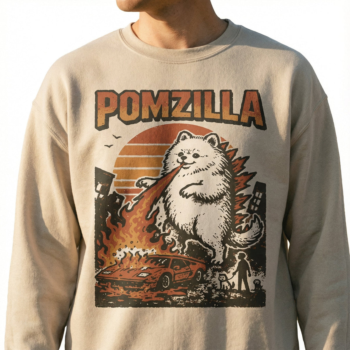 Funny Pomeranian Monster T-Shirt – Vintage Comic product image 4