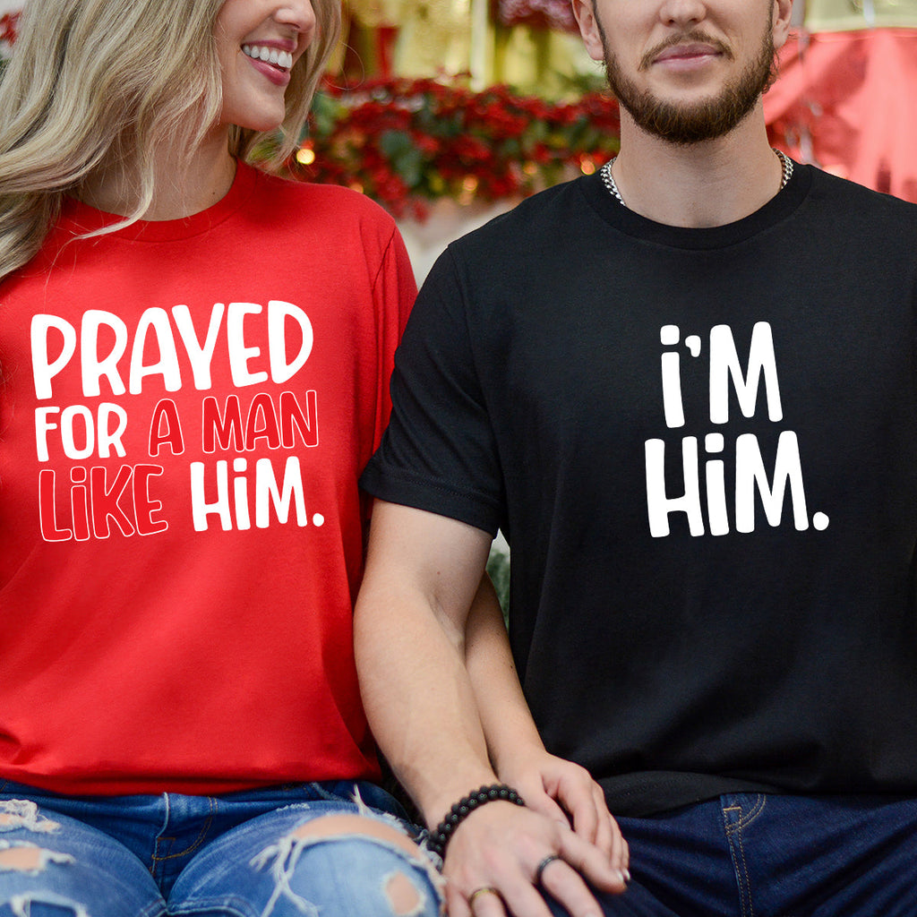 Funny Prayed For Him Matching T-Shirts Couples product image 3