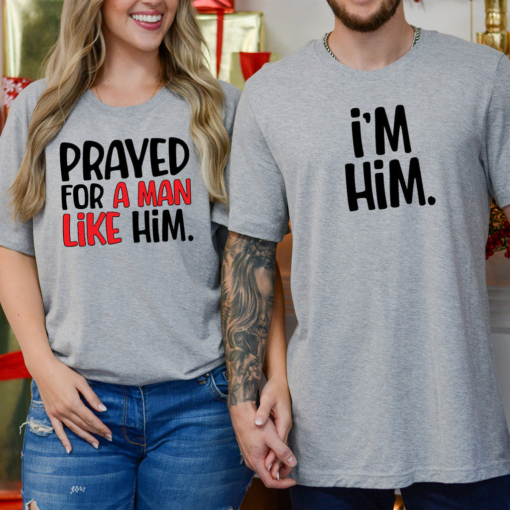 Funny Prayed For Him Matching T-Shirts Couples product image 5