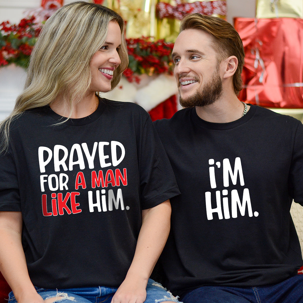 Funny Prayed For Him Matching T-Shirts Couples product image 6