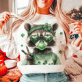Funny Raccoon St Patricks Day T-Shirt - Retro Lucky product image 1