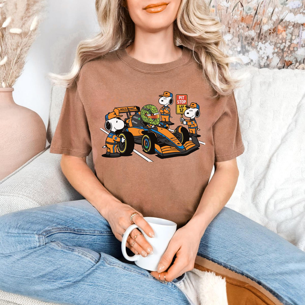 Funny Racing Pit Crew Graphic T-Shirt – Cartoon Motorsport product image 1