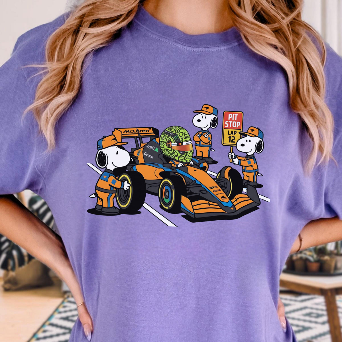 Funny Racing Pit Crew Graphic T-Shirt – Cartoon Motorsport product image 3