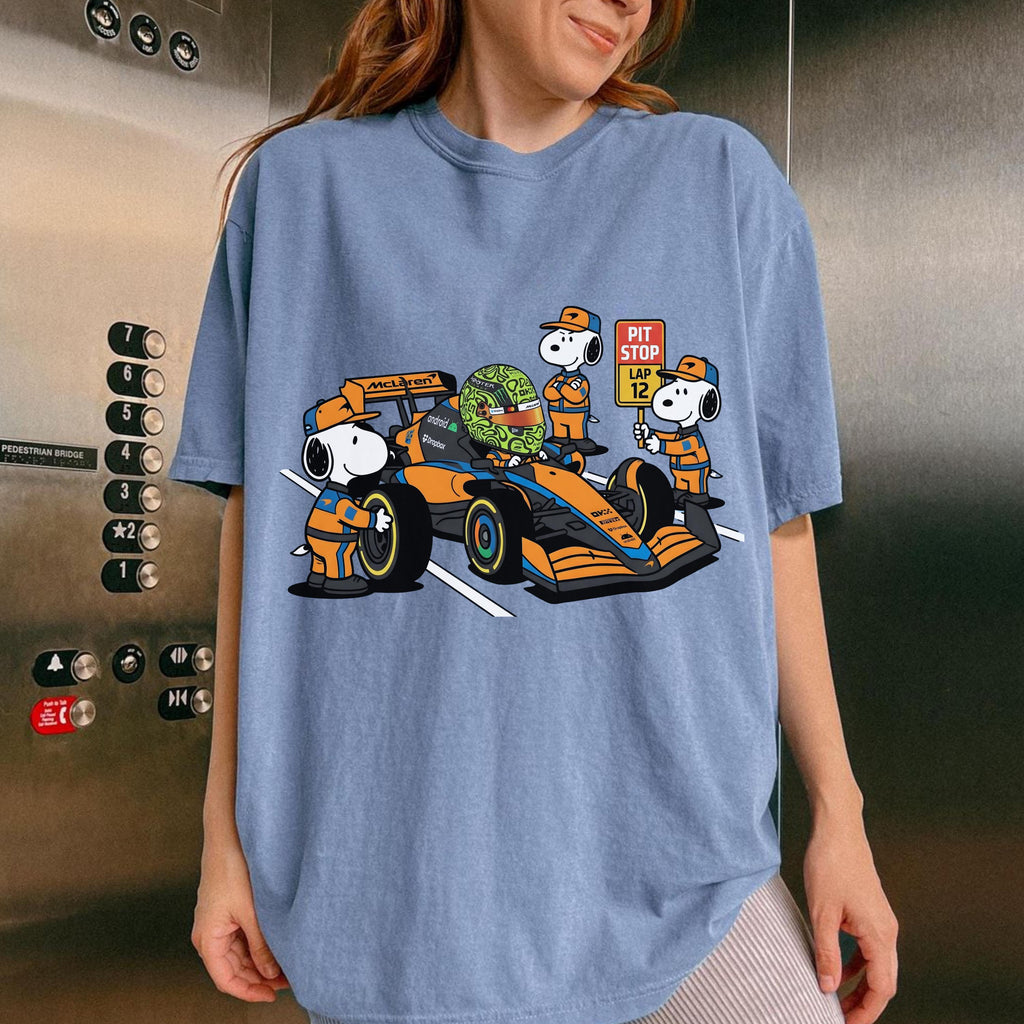 Funny Racing Pit Crew Graphic T-Shirt – Cartoon Motorsport product image 4