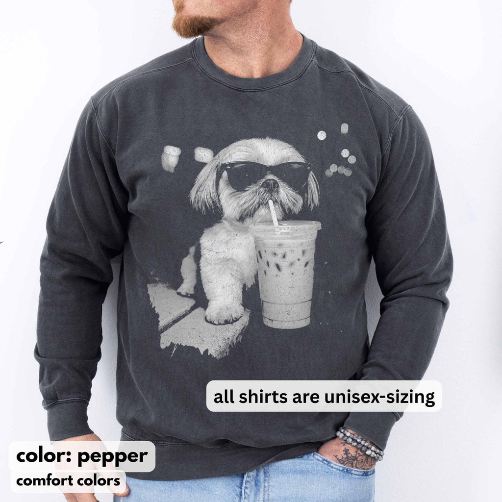 Funny Shih Tzu Iced Coffee T-Shirt – Vintage Dog Lover Gift product image 5