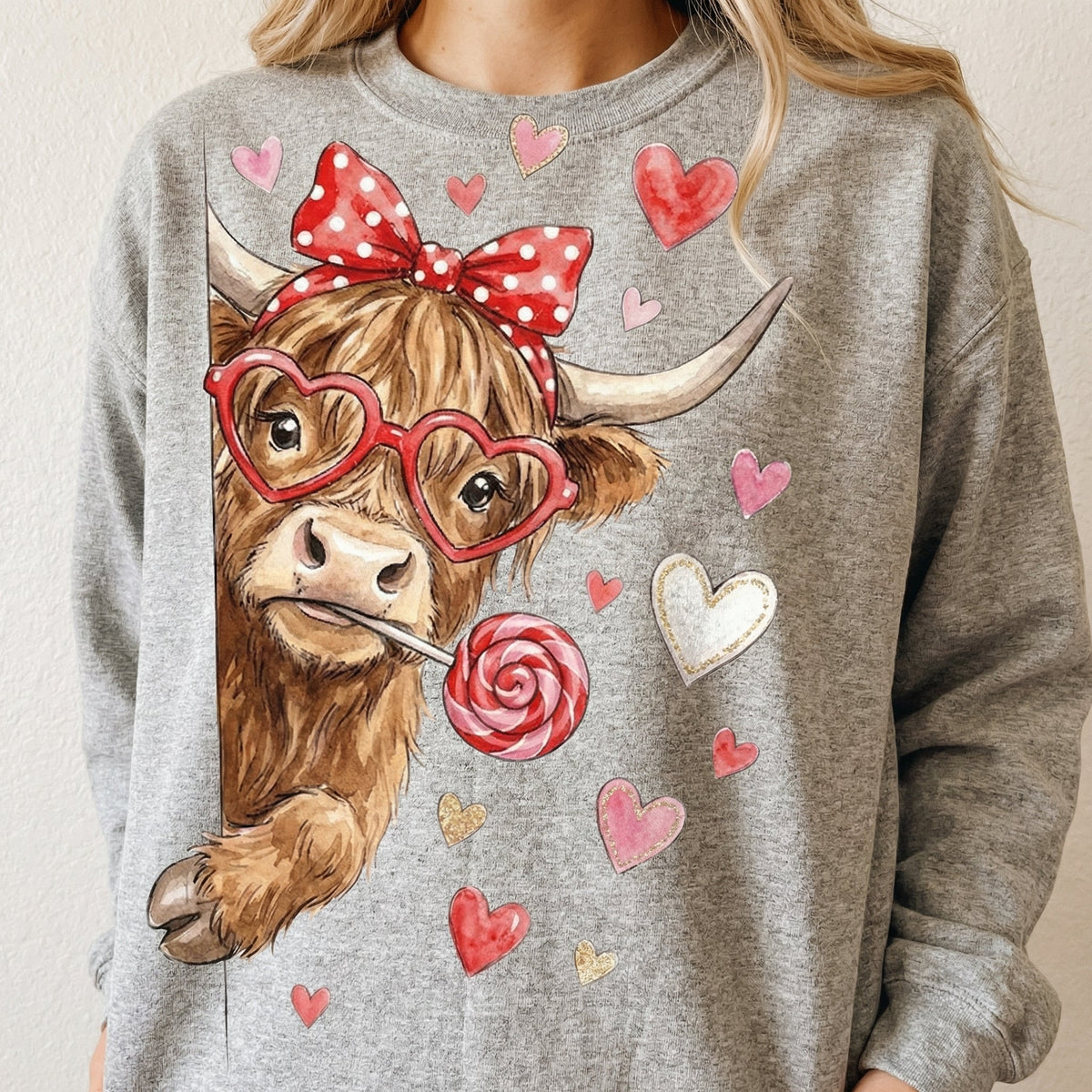 Funny Valentine Highland Cow T-Shirt - Howdy Coquette product image 2
