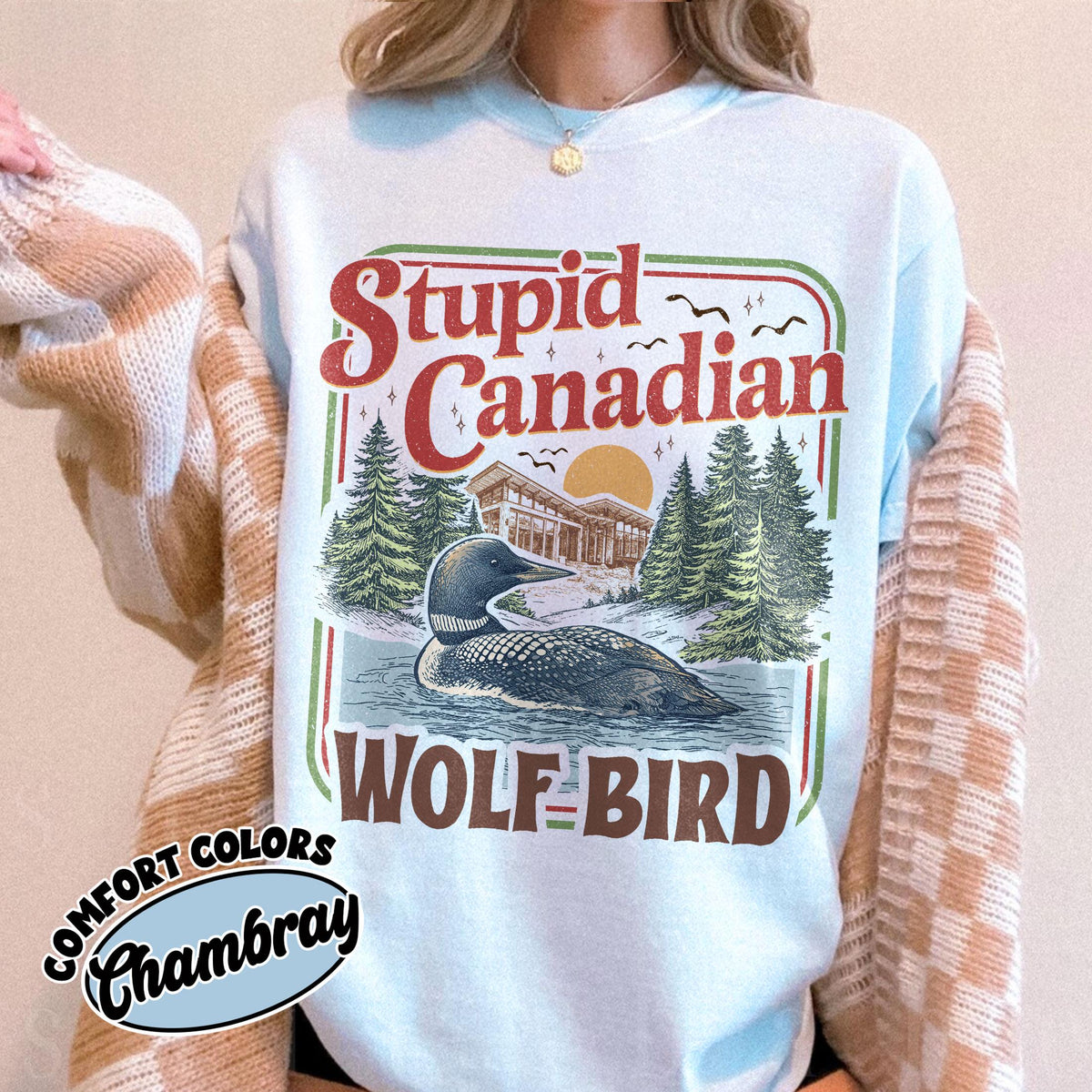Funny Wolf Bird Graphic T-Shirt – Hockey Rivalry Inspired product image 1