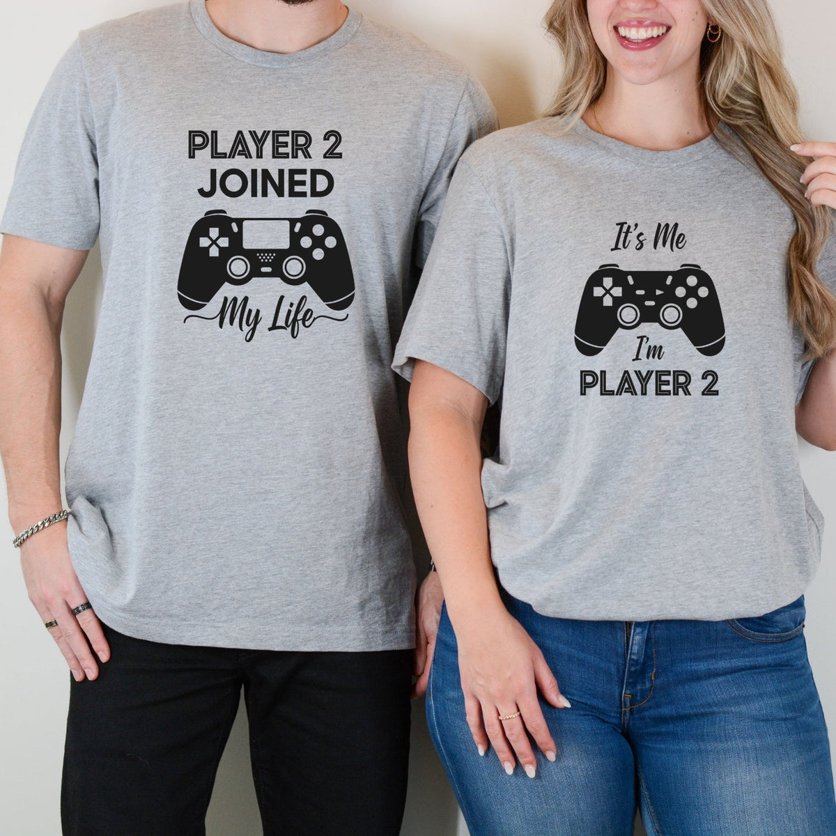 Gamer Player 2 Joined My Life It's Me 2 Matching T-Shirts product image 1