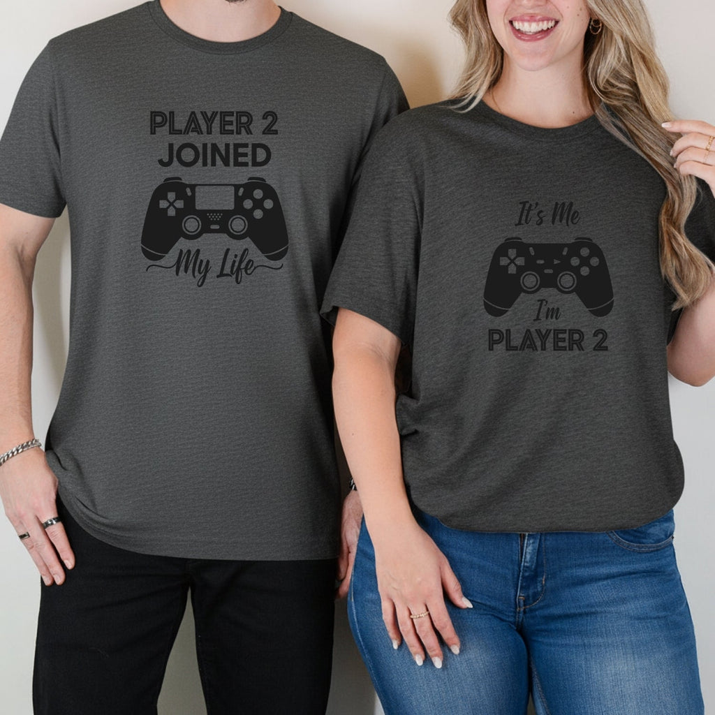 Gamer Player 2 Joined My Life It's Me 2 Matching T-Shirts product image 10