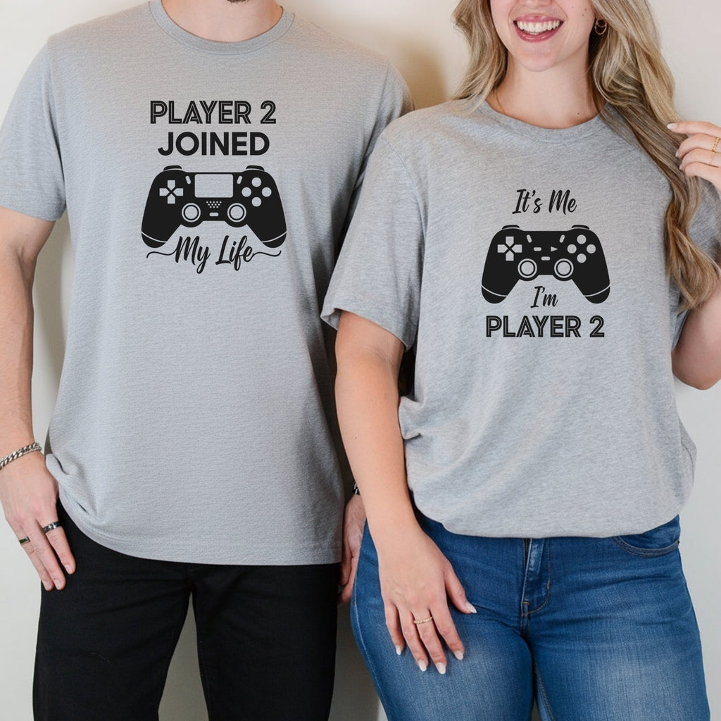 Gamer Player 2 Joined My Life It's Me 2 Matching T-Shirts product image 3