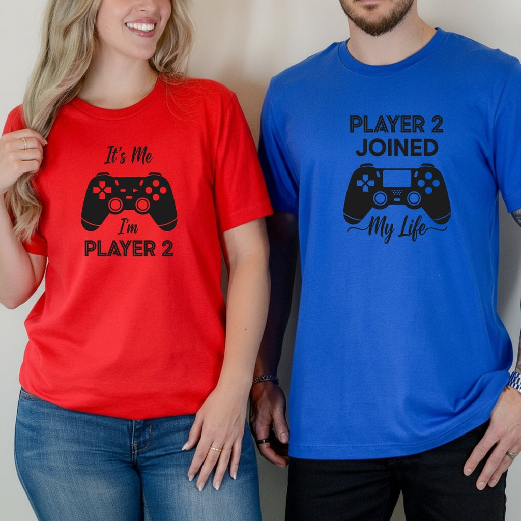 Gamer Player 2 Joined My Life It's Me 2 Matching T-Shirts product image 4