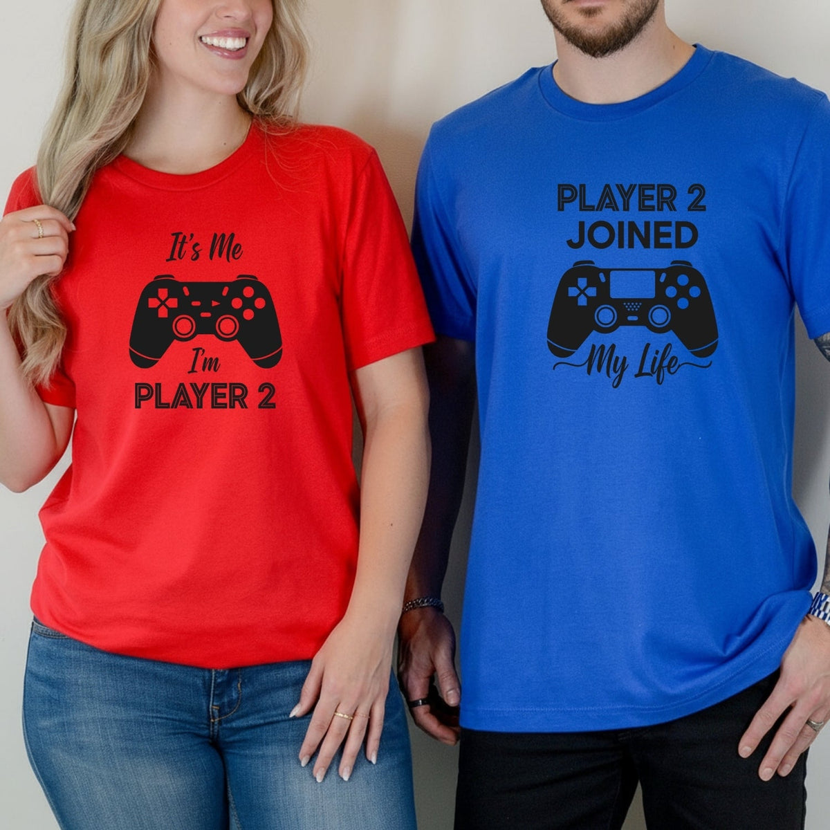 Gamer Player 2 Joined My Life It's Me 2 Matching T-Shirts product image 4