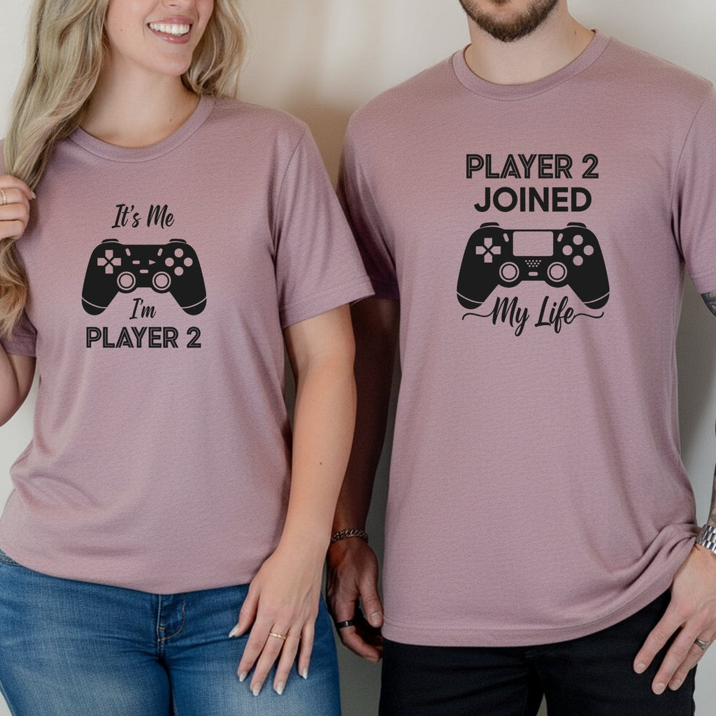 Gamer Player 2 Joined My Life It's Me 2 Matching T-Shirts product image 5