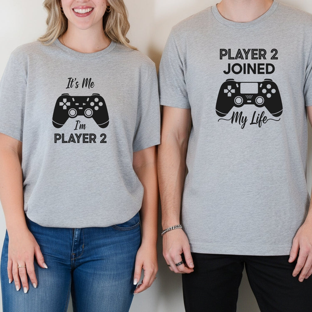 Gamer Player 2 Joined My Life It's Me 2 Matching T-Shirts product image 6