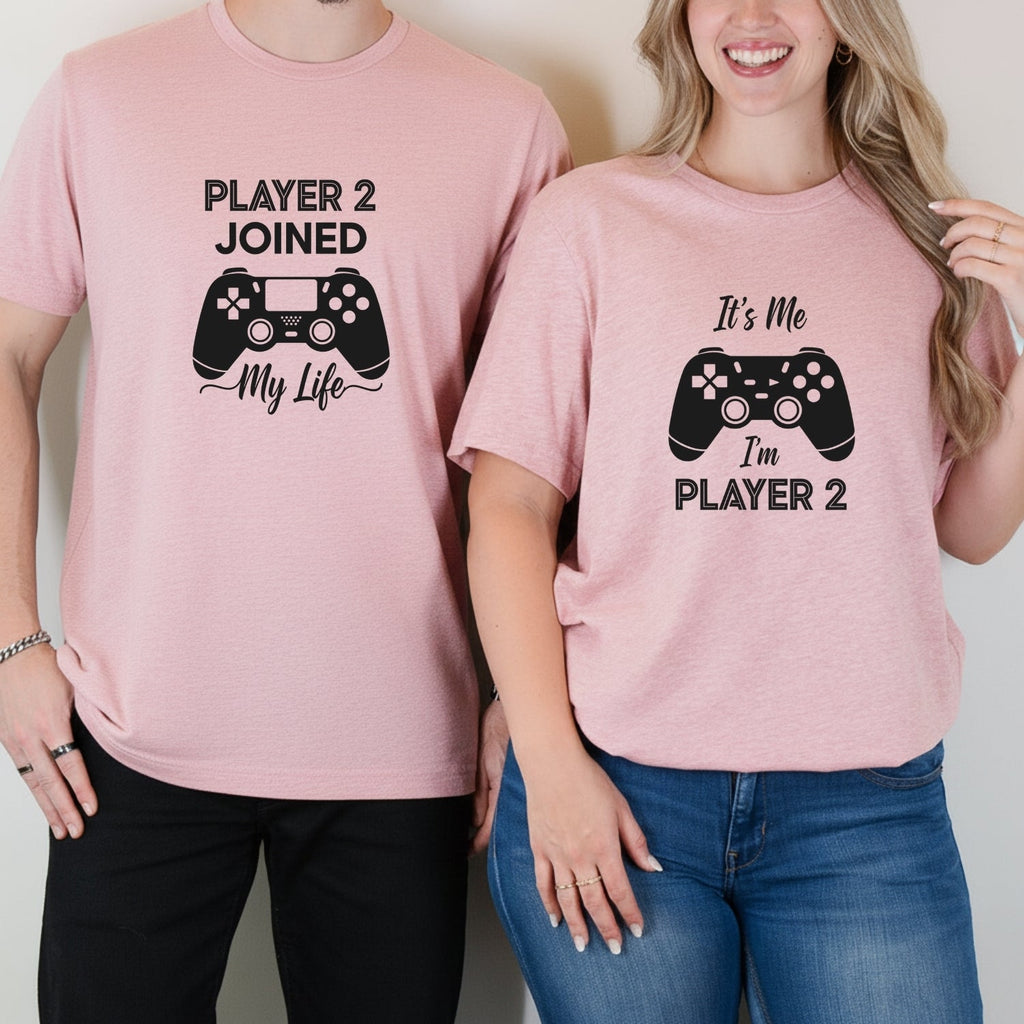 Gamer Player 2 Joined My Life It's Me 2 Matching T-Shirts product image 7