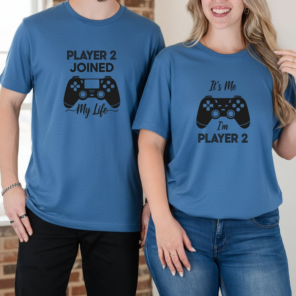 Gamer Player 2 Joined My Life It's Me 2 Matching T-Shirts product image 8