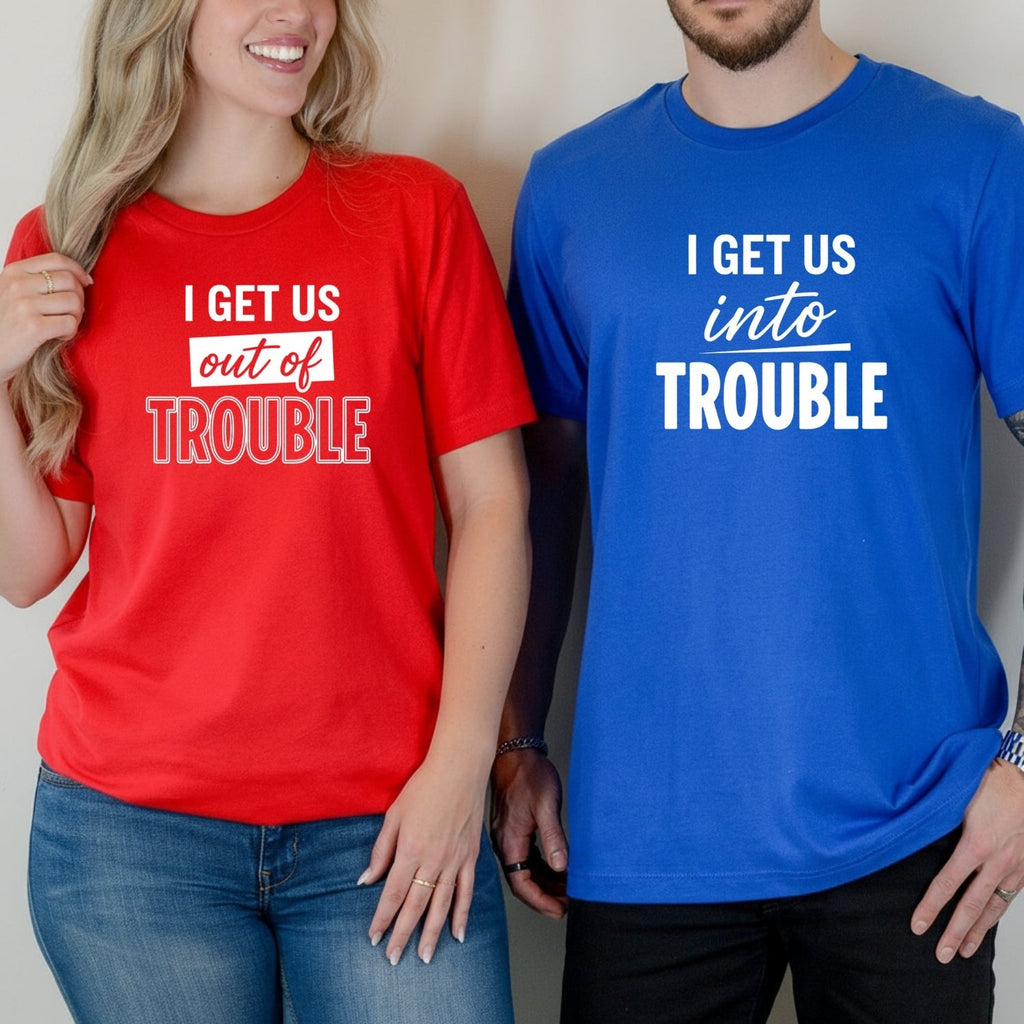 Get Into Trouble Duo Matching T-Shirts For Best Friends product image 6