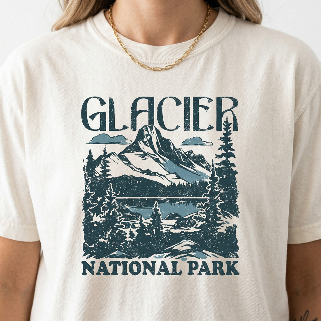 Glacier Mountain Landscape T-Shirt – Nature Travel Graphic product image 1