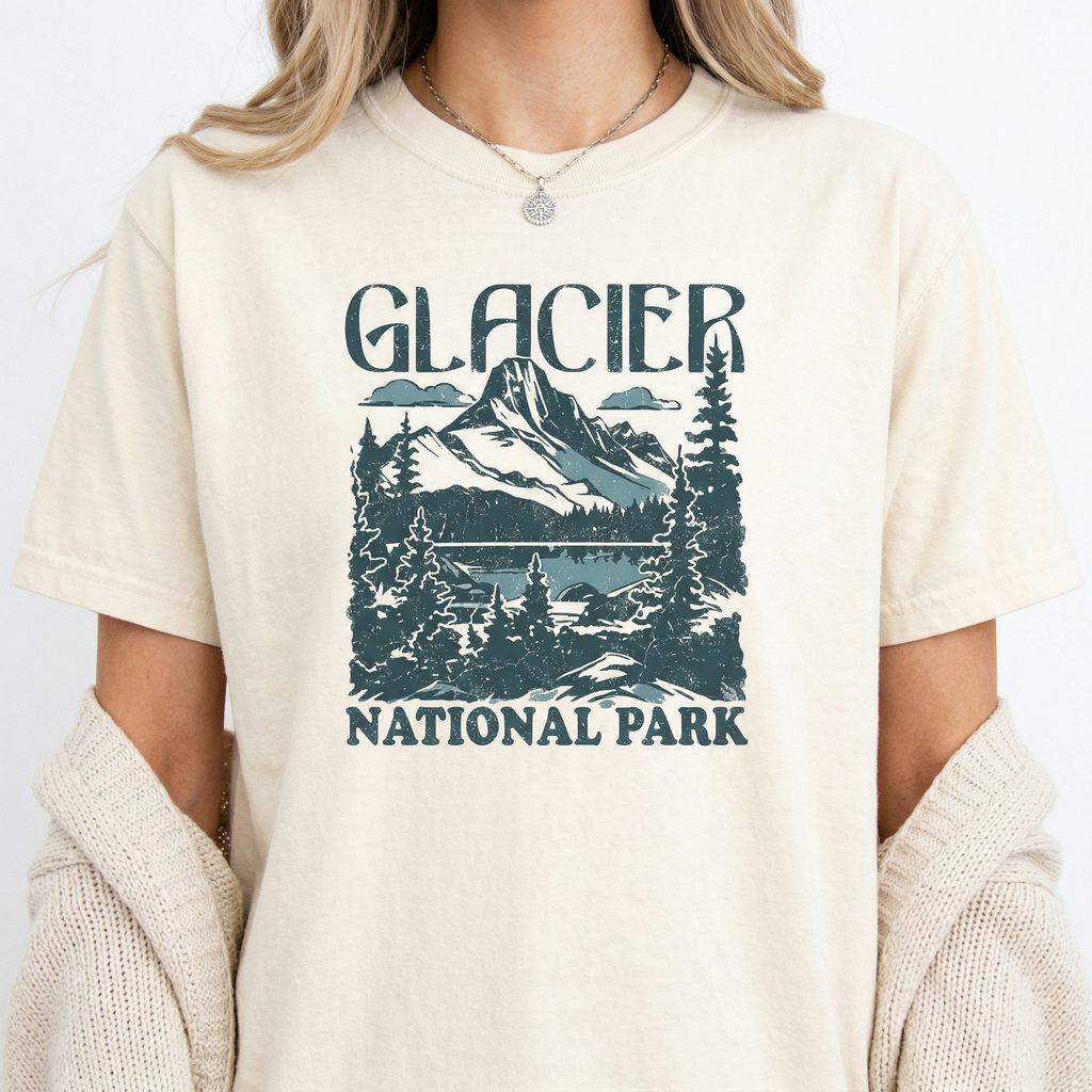 Glacier Mountain Landscape T-Shirt – Nature Travel Graphic product image 2