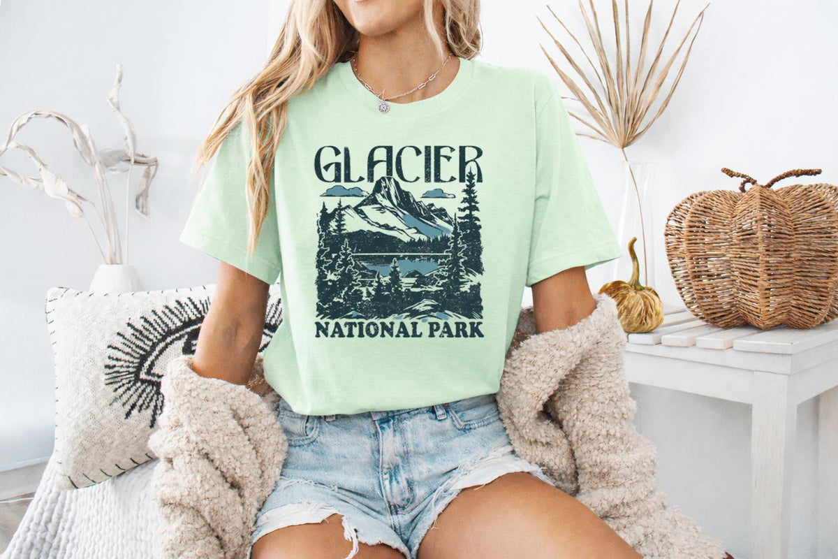Glacier Mountain Landscape T-Shirt – Nature Travel Graphic product image 4
