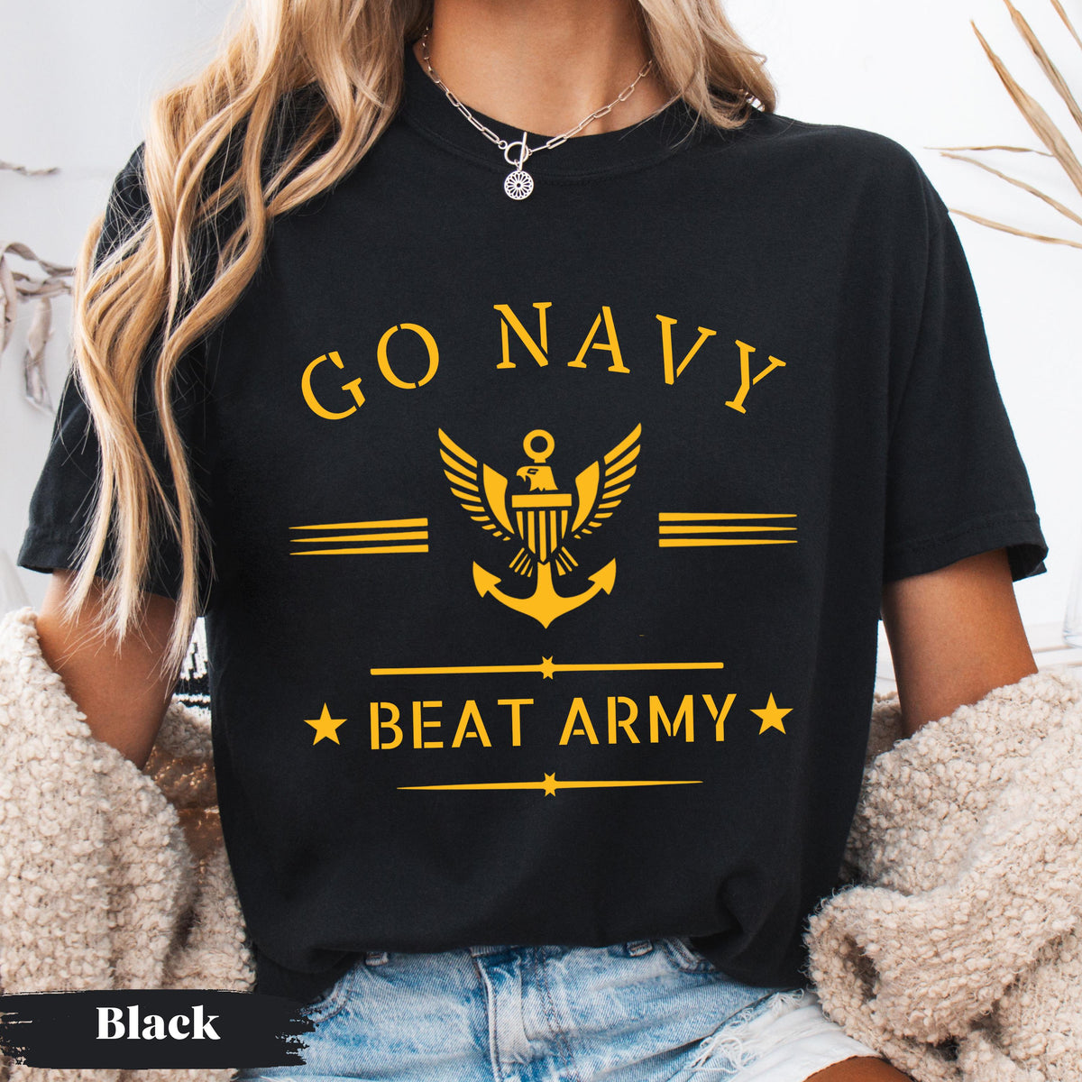 Go Navy Beat Army Shirt – Military Game Day Patriotic Tee product image 8