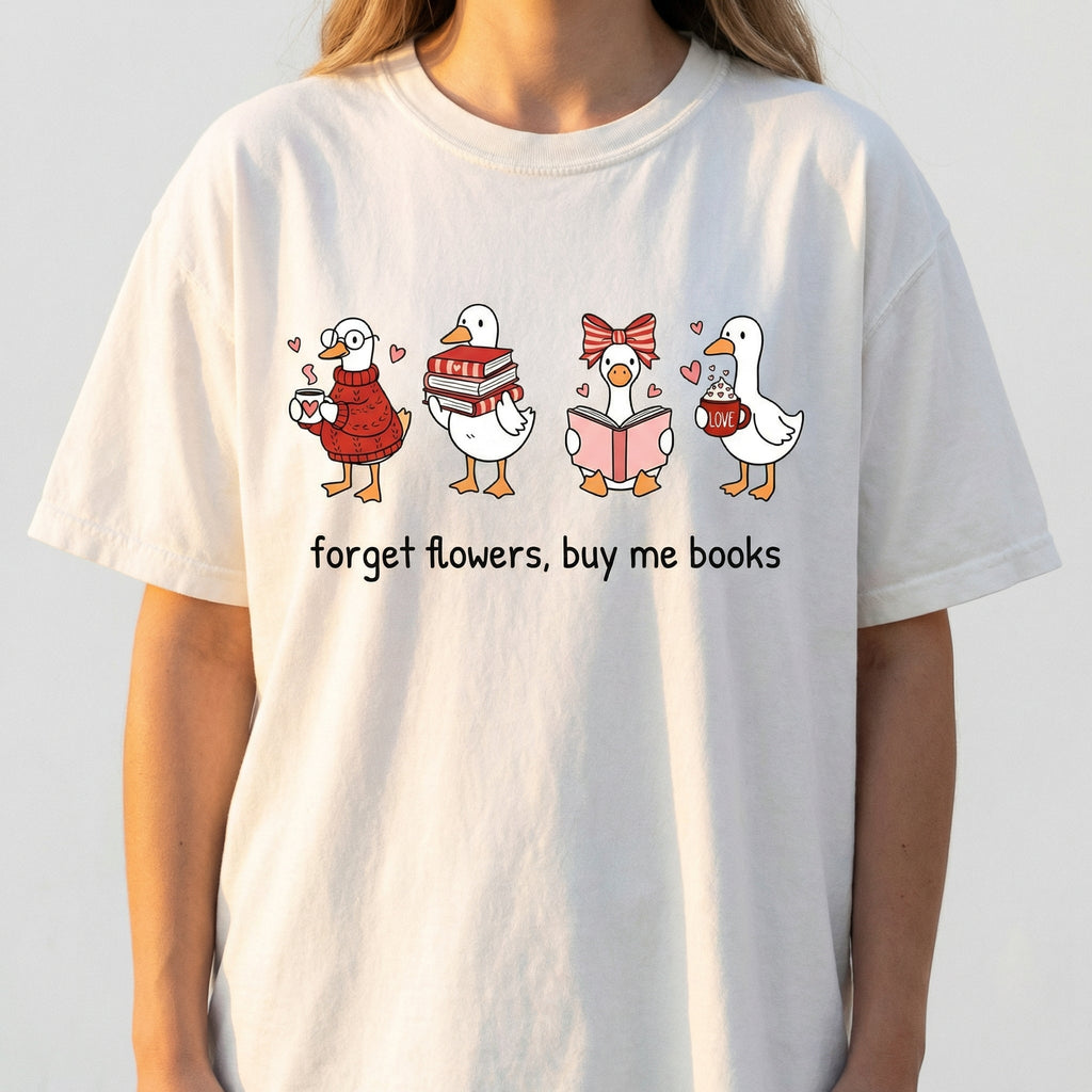 Goose Book Lover Graphic T-Shirt – Bookish Valentine Quote product image 3