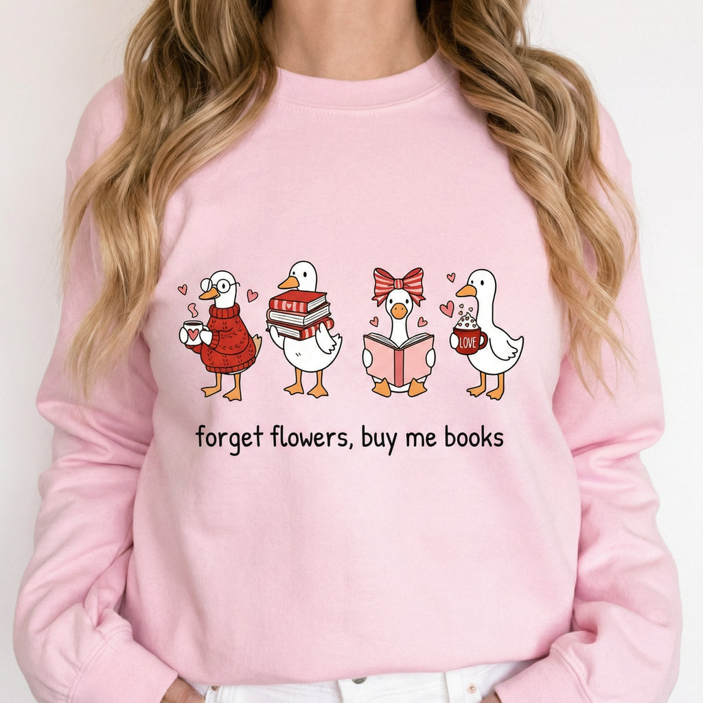 Goose Book Lover Graphic T-Shirt – Bookish Valentine Quote product image 4