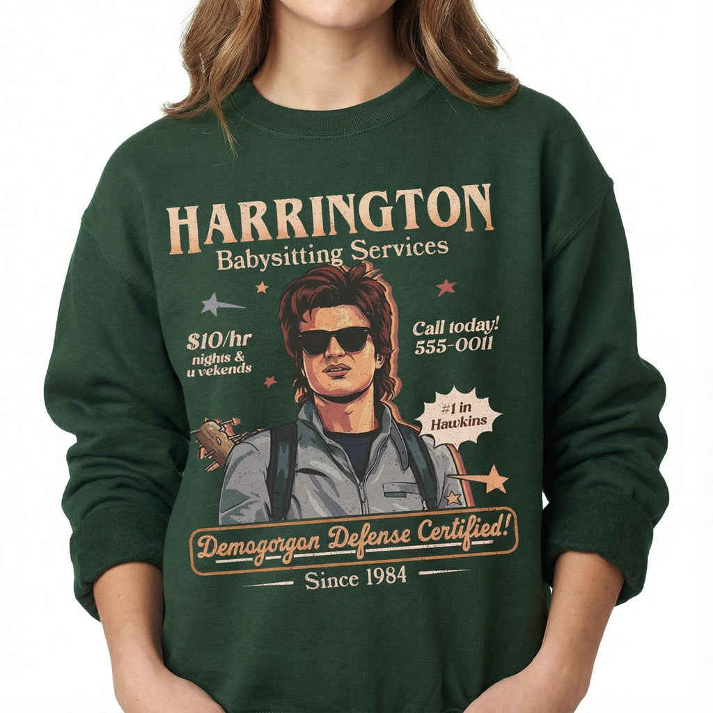 Harrington Babysitting Services Graphic T-Shirt – Funny product image 2