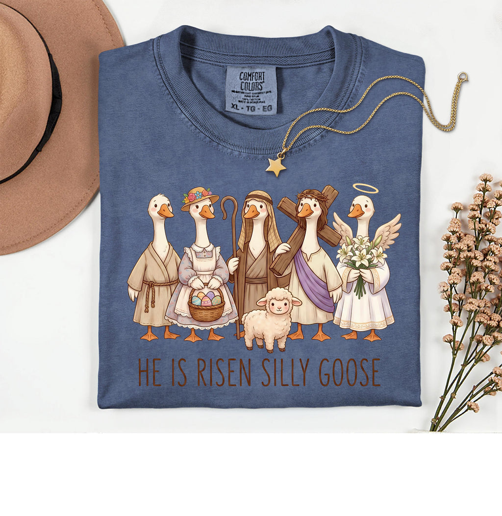 He Is Risen Silly Goose Shirt – Funny Christian Easter product image 4