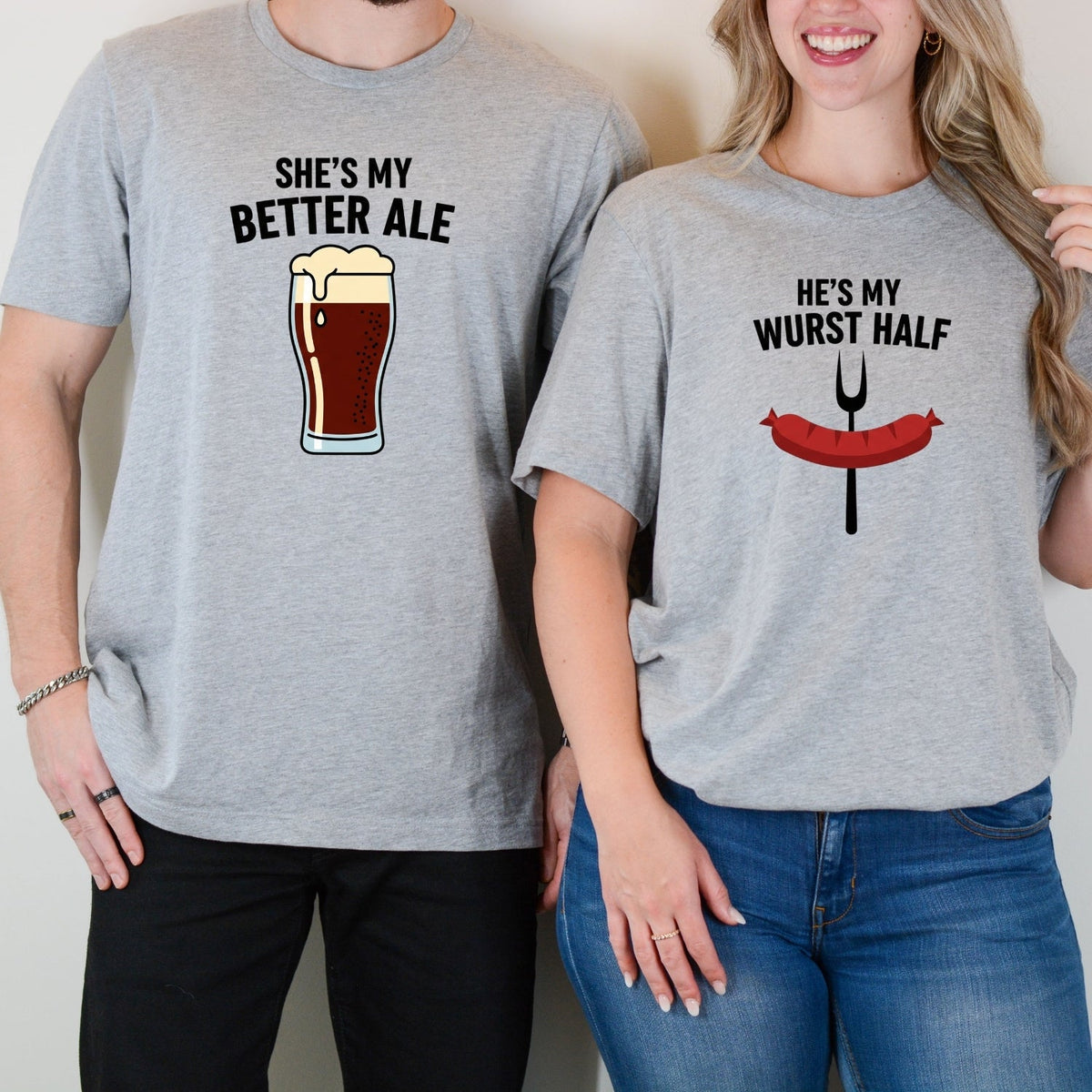 He's My Wurst Half She's My Better Ale Matching T-Shirts product image 1