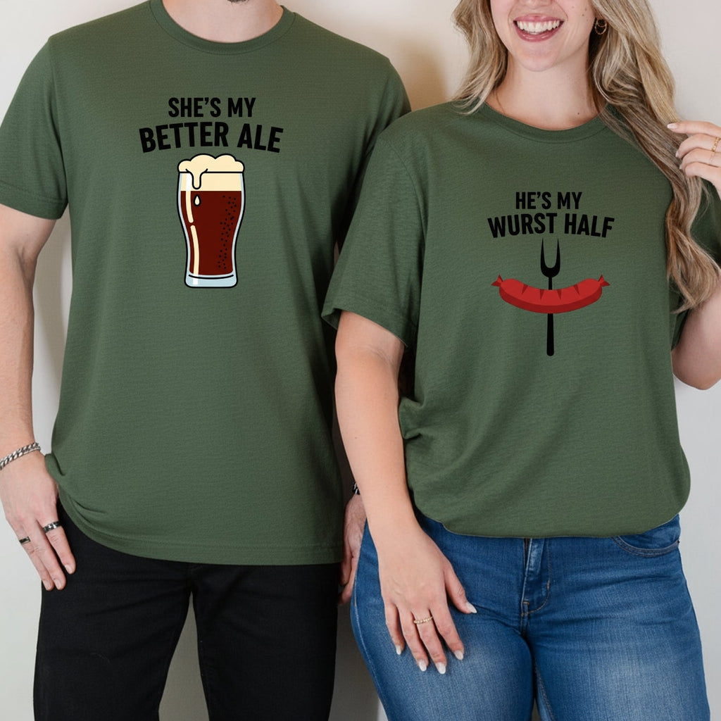 He's My Wurst Half She's My Better Ale Matching T-Shirts product image 10