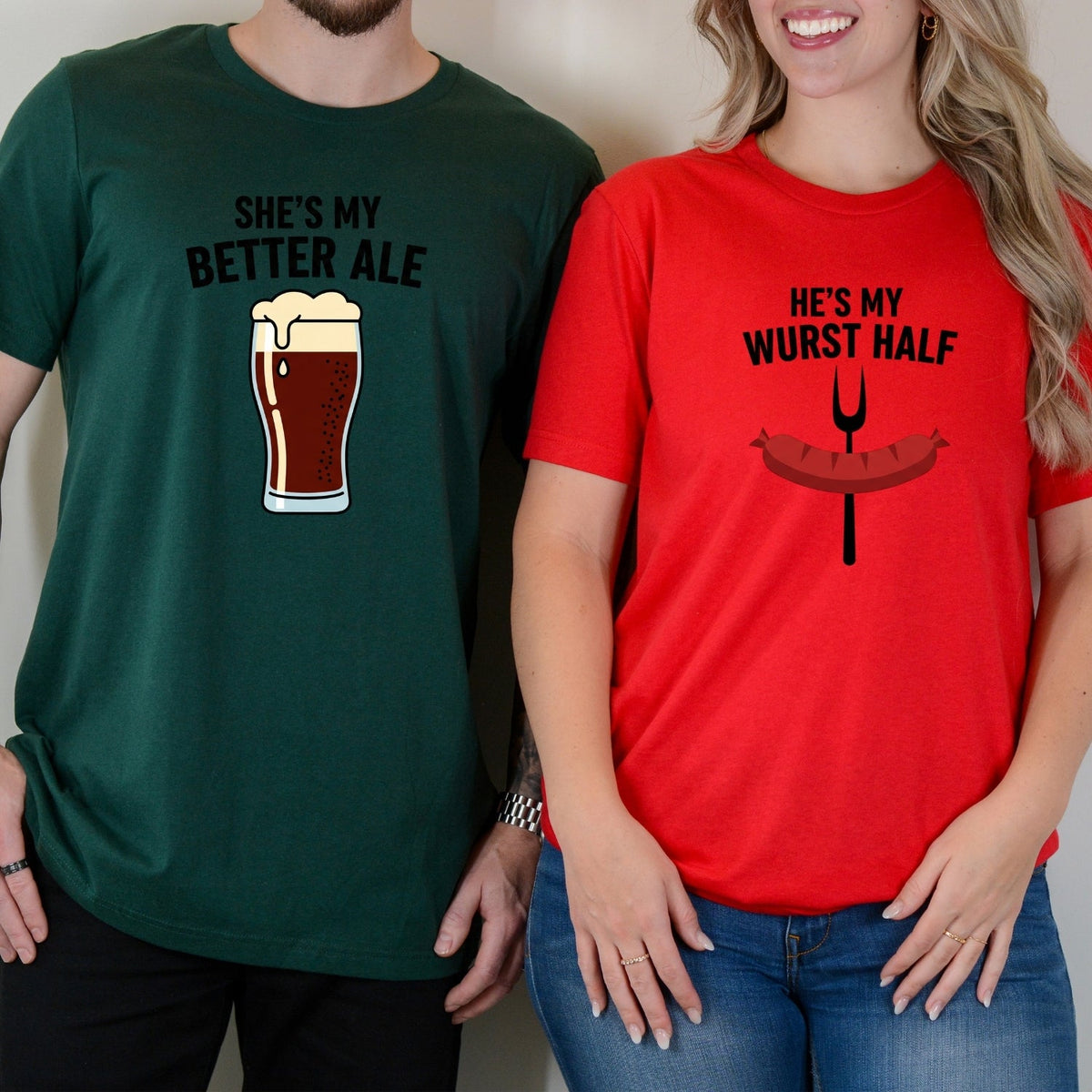 He's My Wurst Half She's My Better Ale Matching T-Shirts product image 2
