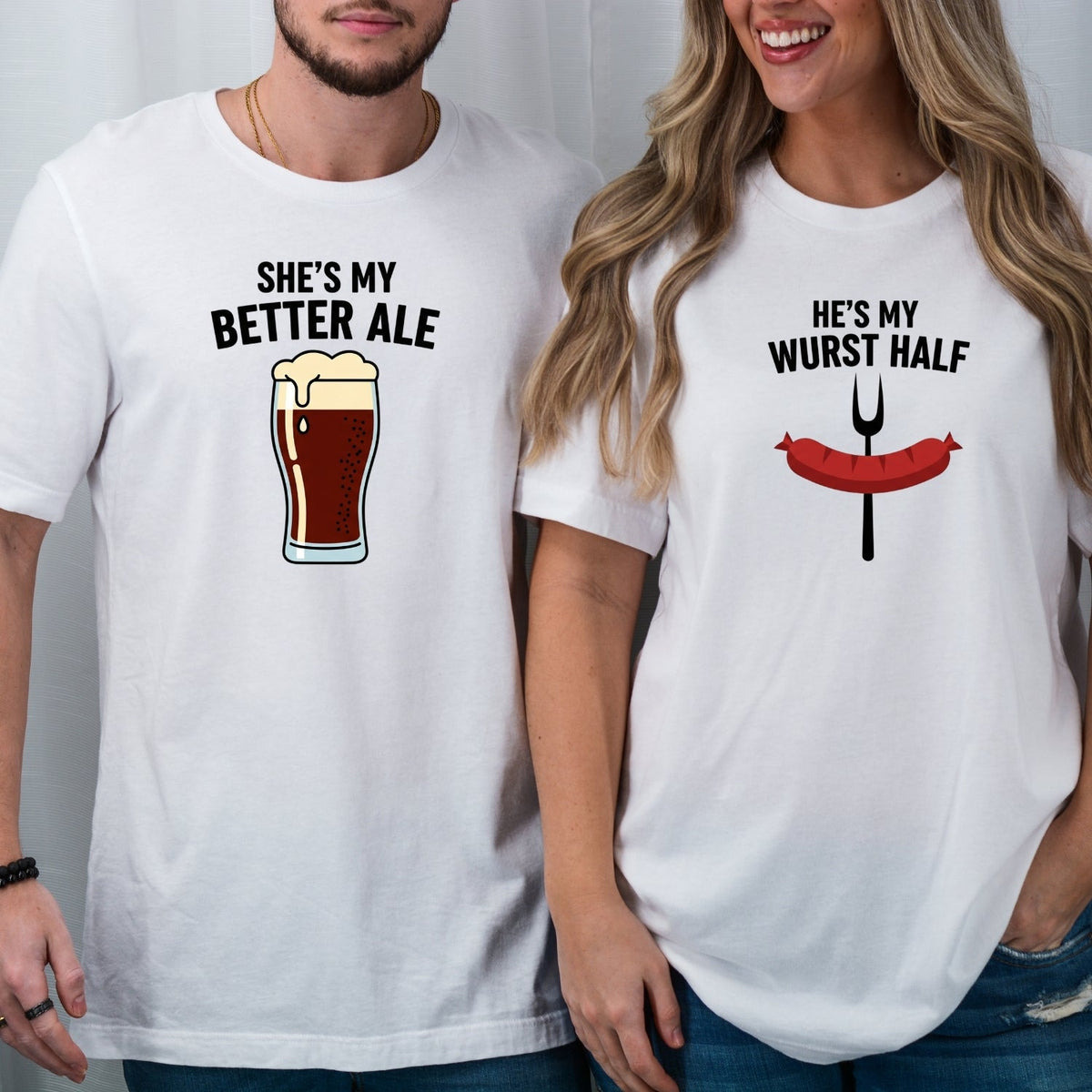 He's My Wurst Half She's My Better Ale Matching T-Shirts product image 3