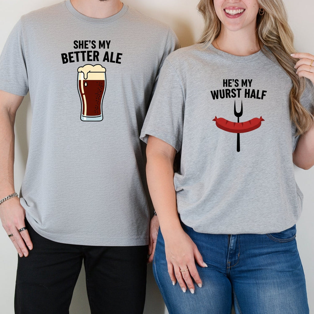 He's My Wurst Half She's My Better Ale Matching T-Shirts product image 4
