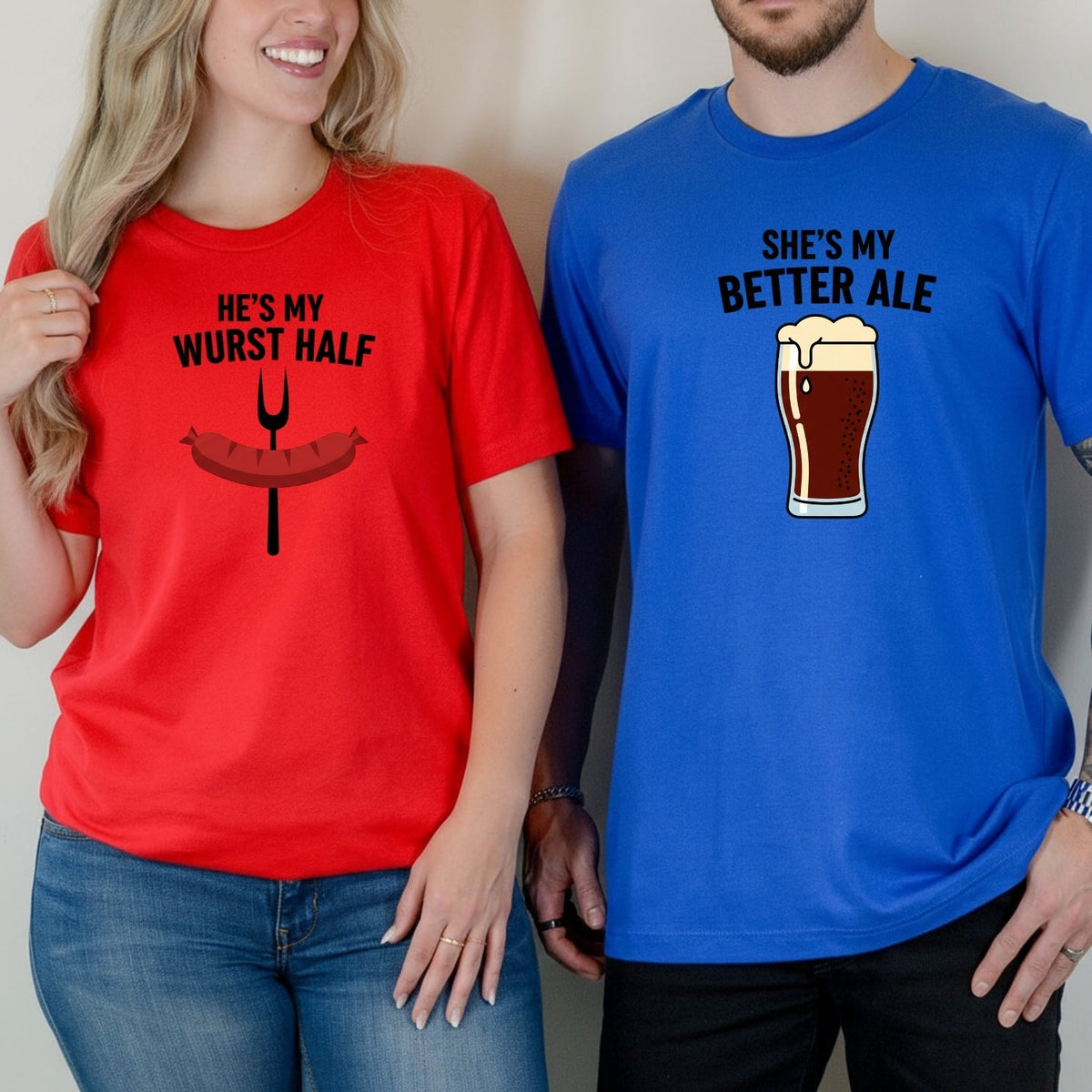 He's My Wurst Half She's My Better Ale Matching T-Shirts product image 5