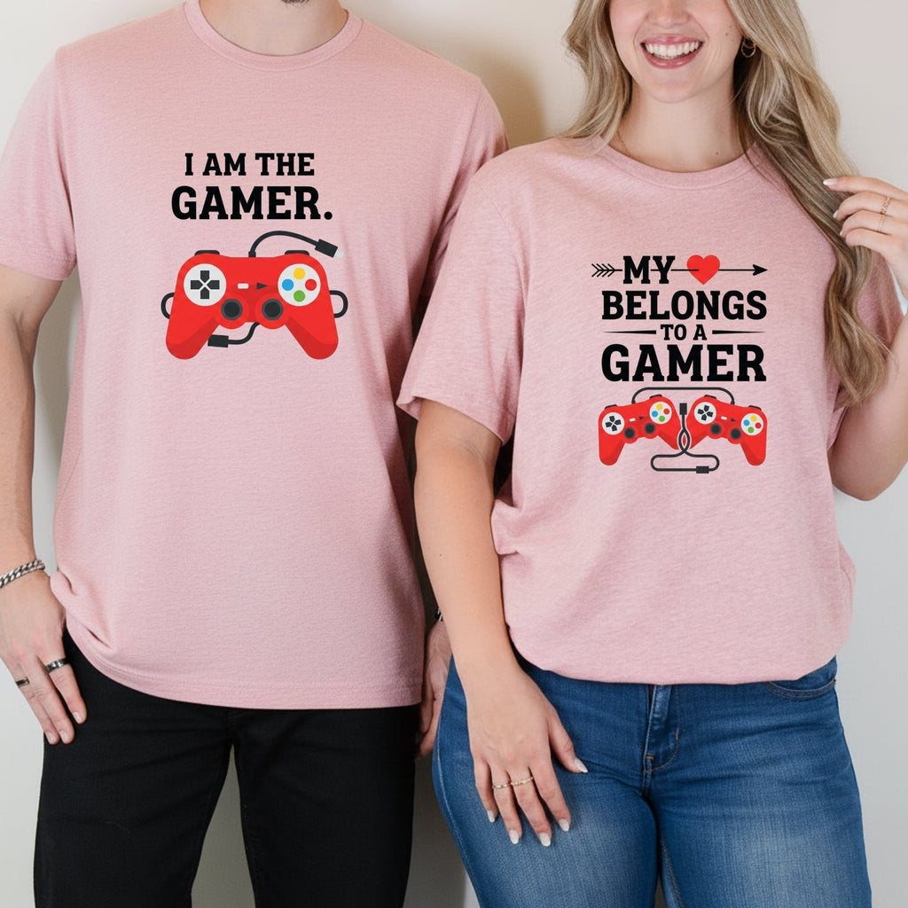 Heart I'm The Gamer My Belongs To a Matching T-Shirts For product image 10