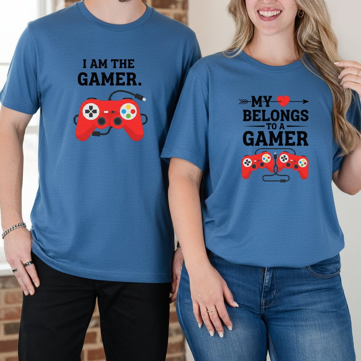 Heart I'm The Gamer My Belongs To a Matching T-Shirts For product image 11