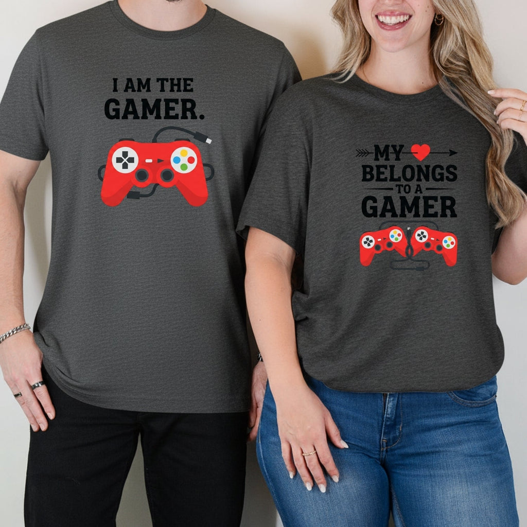 Heart I'm The Gamer My Belongs To a Matching T-Shirts For product image 13