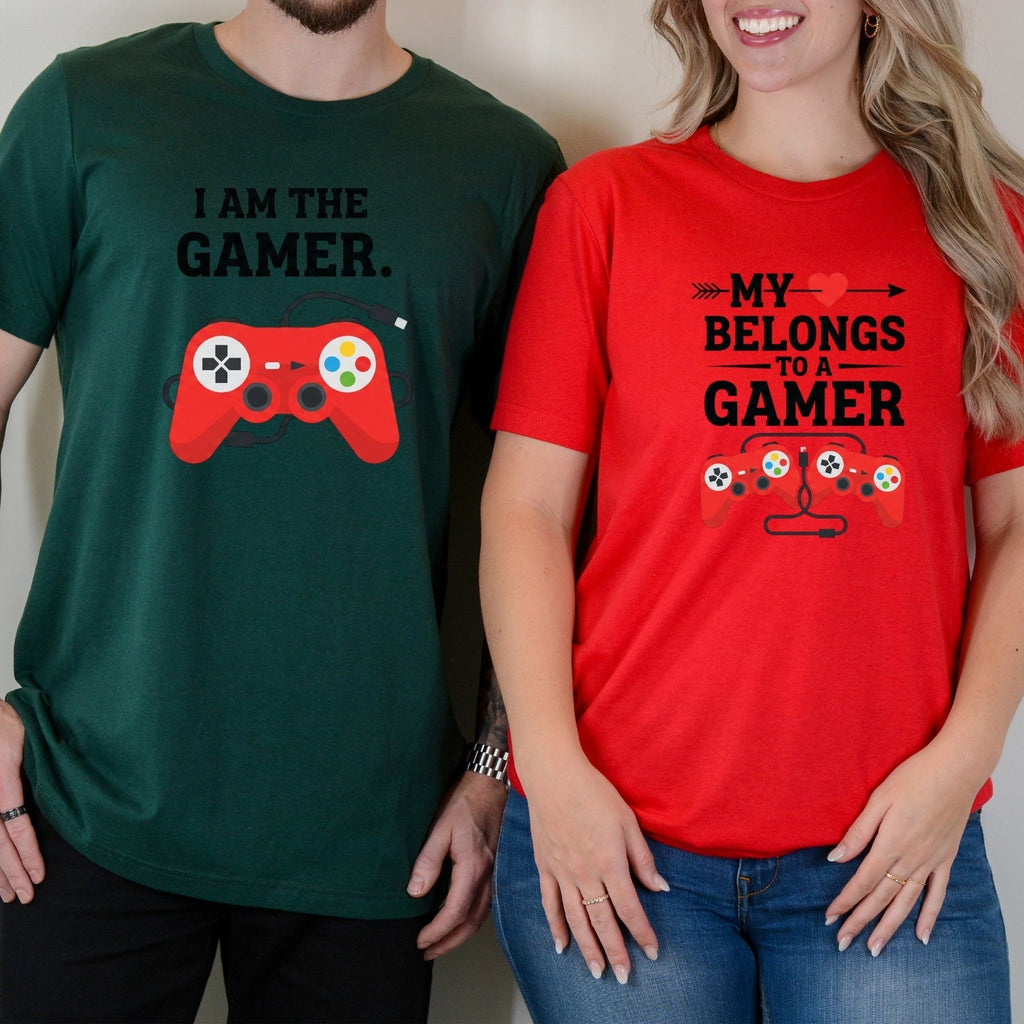 Heart I'm The Gamer My Belongs To a Matching T-Shirts For product image 4