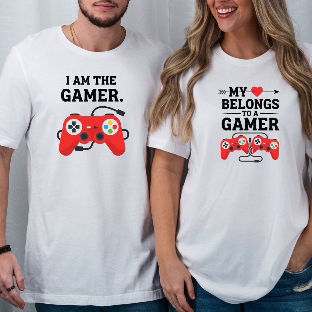 Heart I'm The Gamer My Belongs To a Matching T-Shirts For product image 5