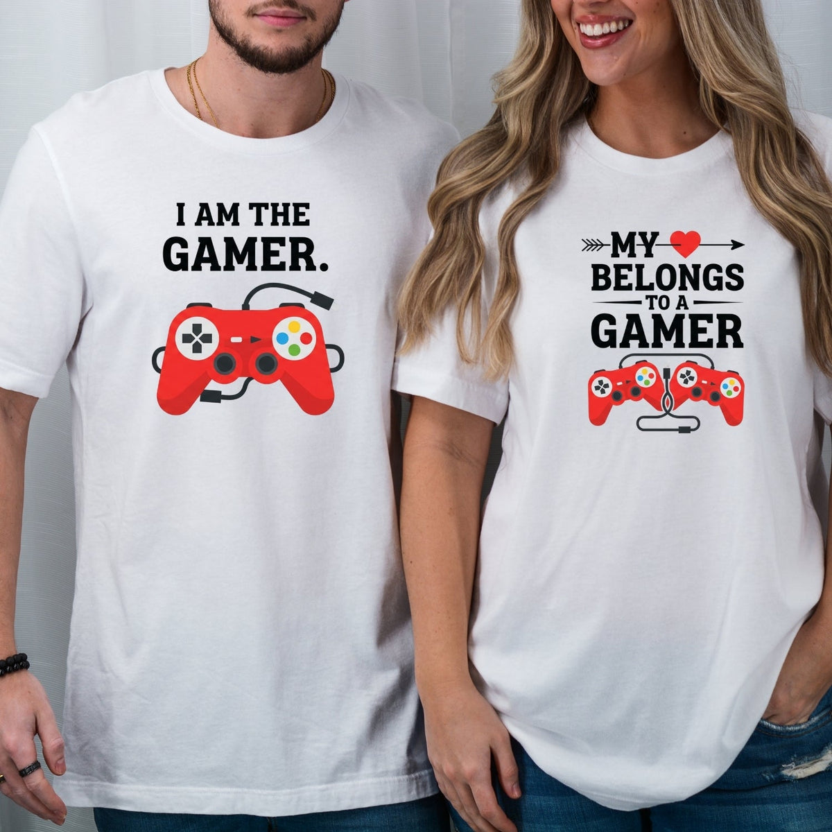 Heart I'm The Gamer My Belongs To a Matching T-Shirts For product image 5