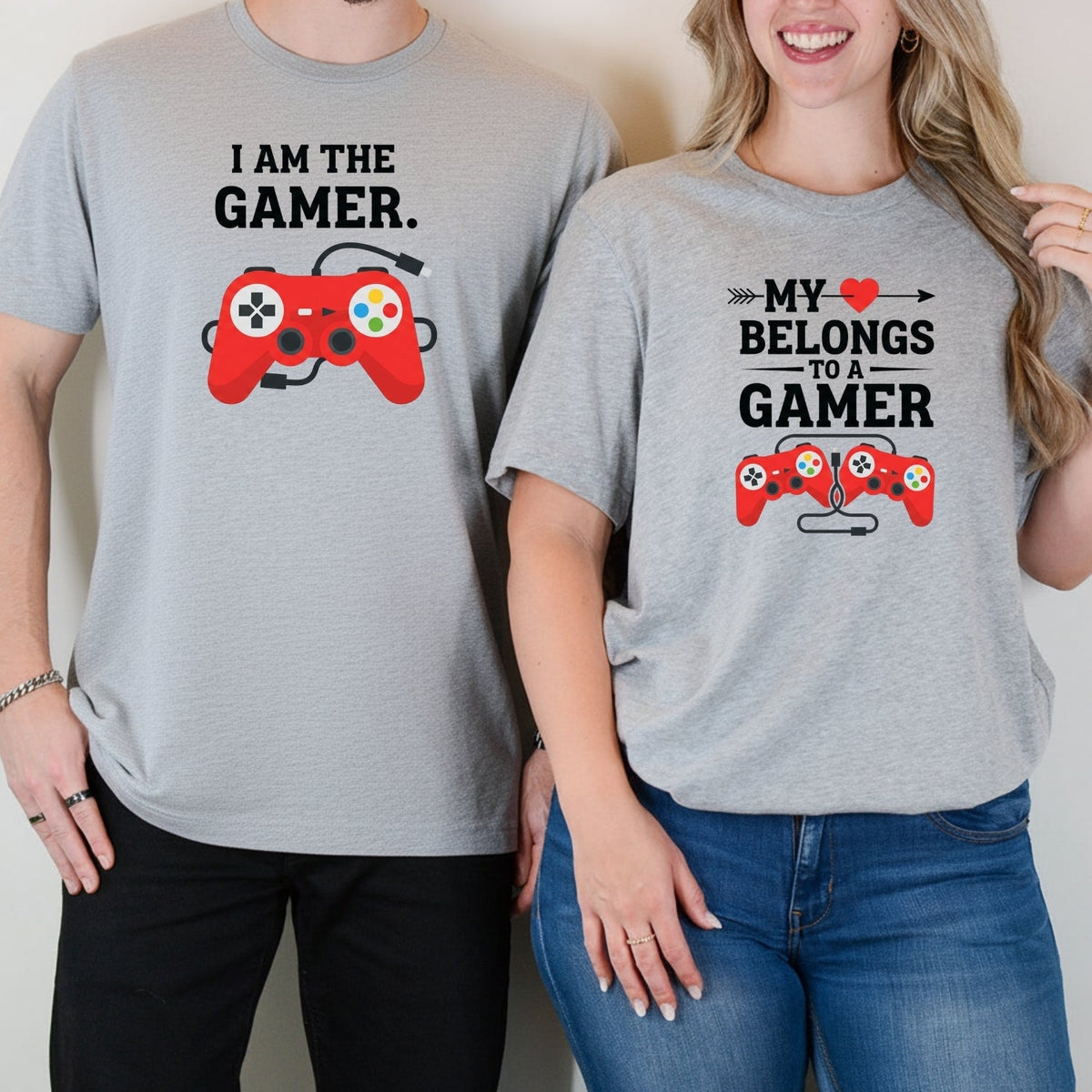 Heart I'm The Gamer My Belongs To a Matching T-Shirts For product image 7