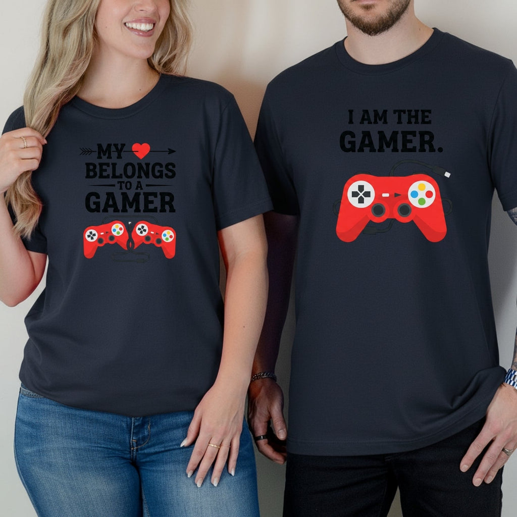 Heart I'm The Gamer My Belongs To a Matching T-Shirts For product image 8