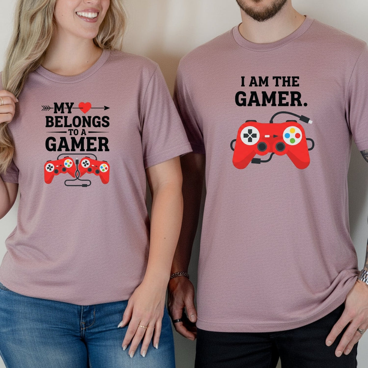 Heart I'm The Gamer My Belongs To a Matching T-Shirts For product image 9