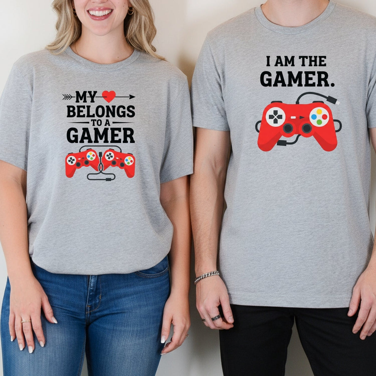 Heart I'm The Gamer My Belongs To a Matching T-Shirts For product image 1