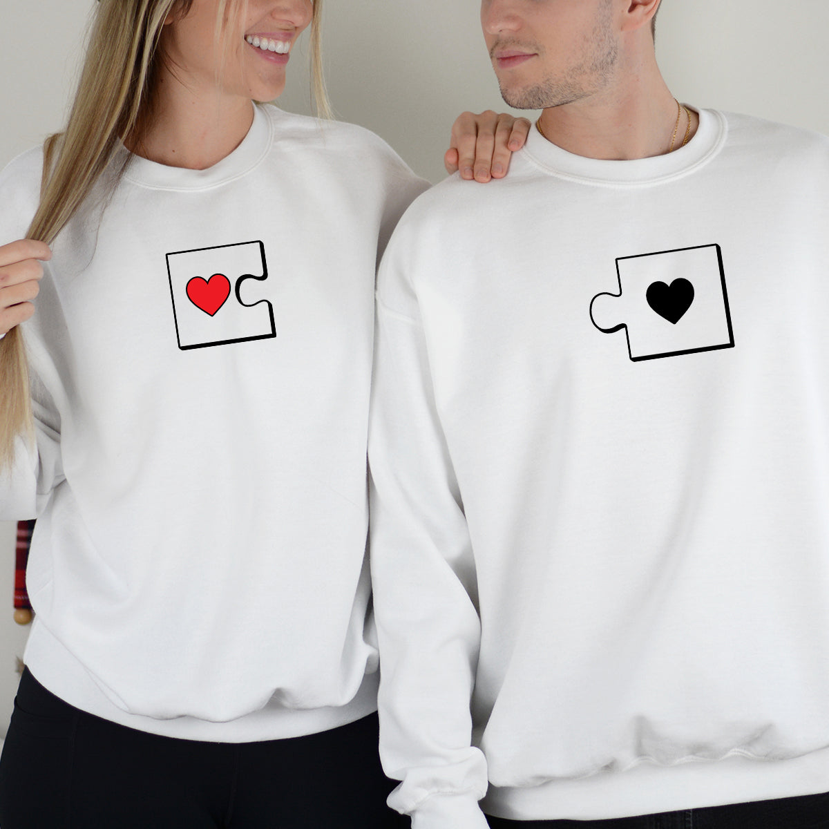 Heart Puzzle Matching Hoodies For Couples product image 4