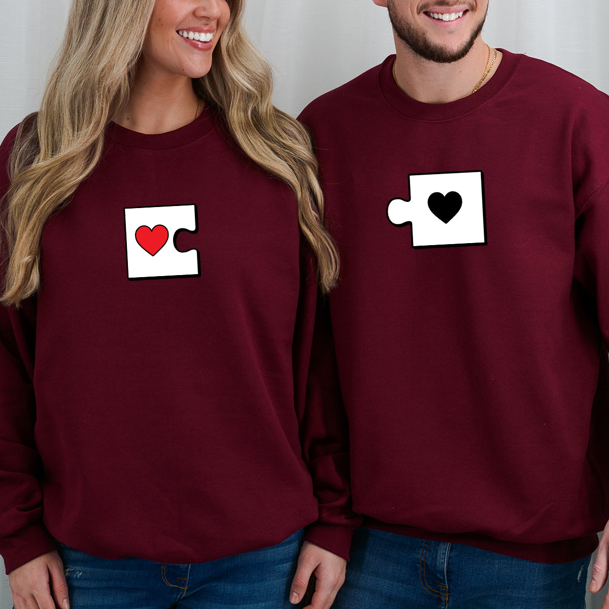 Heart Puzzle Matching Hoodies For Couples product image 6
