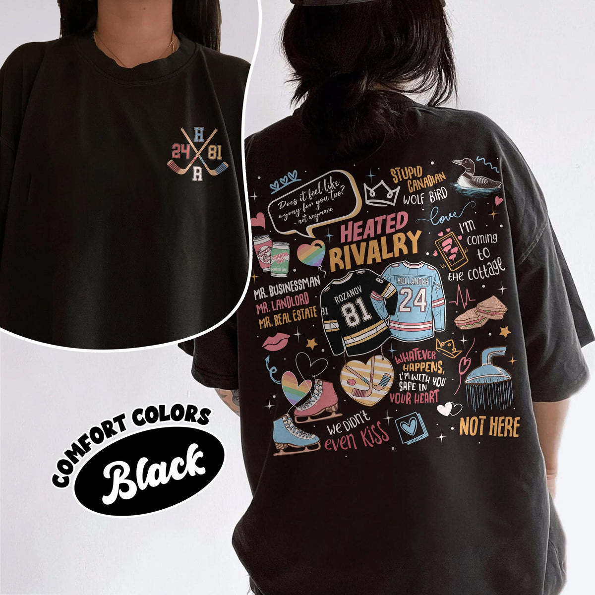 Heated Rivalry Romance T-Shirt – Cute Couple Hockey Love product image 1