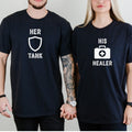 Her Tank His Healer Gamer Matching T-Shirts For Couples product image 1